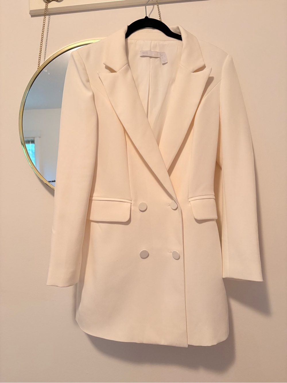 ASOS Bridal Double-Breasted Cream Blazer Coat